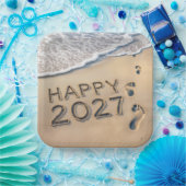 新年2027 ビーチの足跡 ペーパープレート (パーティー)