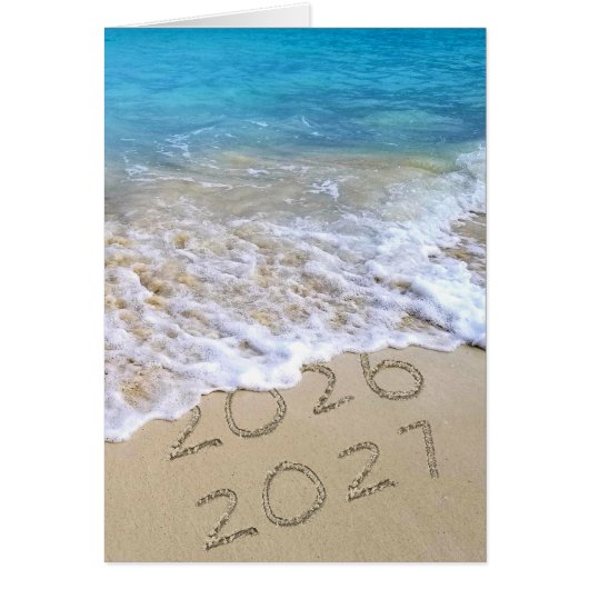 新年2027 海辺の看板と大波 (正面)