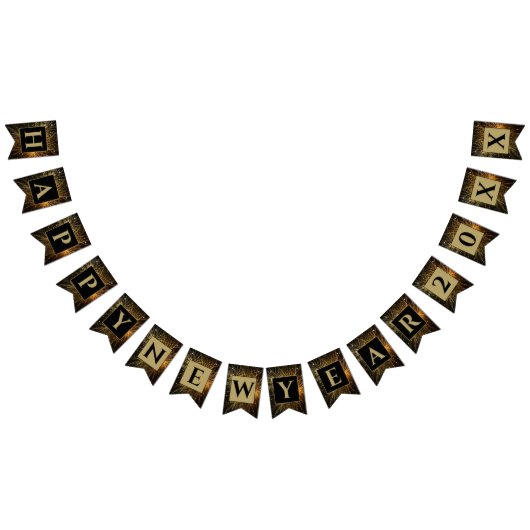 新年20XX金ゴールド&黒花火大会 バンティングフラッグ (全)