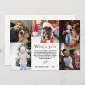 新年5フォトコラージグリッドパーソナライズされた休日 シーズンカード (正面/裏面)