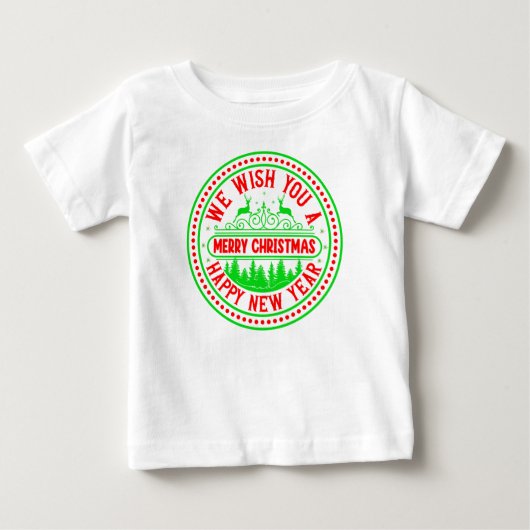 新年66244年を祝して聖降誕祭お祝い ベビーTシャツ (正面)