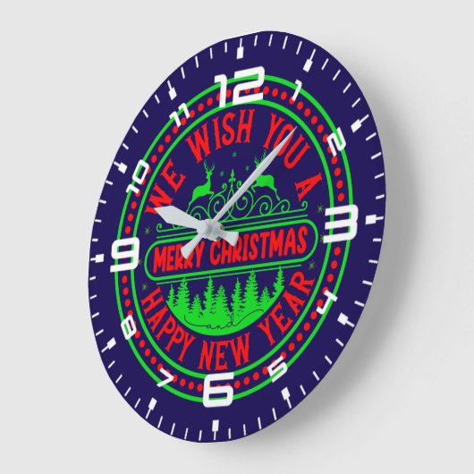 新年66244年を祝して聖降誕祭お祝い ラージ壁時計 (傾斜)
