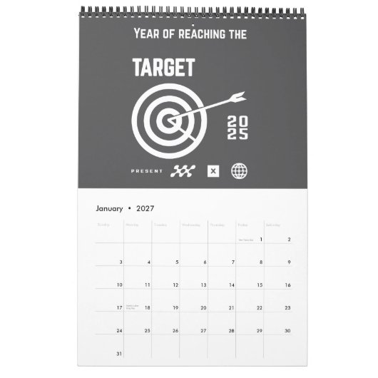 新年 カレンダー (1月 2027)