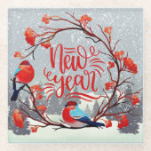 新年 ガラスコースター (正面)