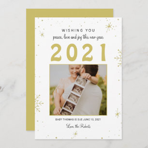 新年・クリスマスベビー発表雪のおもしろい シーズンカード