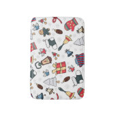 新年:クリスマス休暇パターン。 バスマット (正面縦)