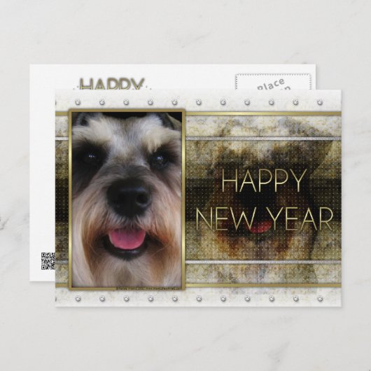 新年 – ゴールデンエレガンス – シュナウザー シーズンポストカード (正面/裏面)