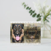 新年 – ゴールデンエレガンス – ドイツの羊飼いクノ シーズンポストカード (スタンド正面)