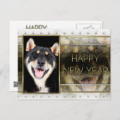 新年 – ゴールデンエレガンス – 柴犬- Hati シーズンポストカード (正面/裏面)