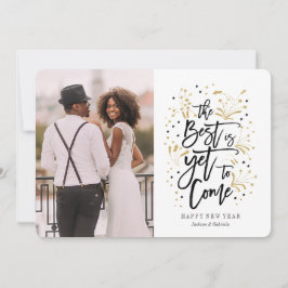 新年 | ゴールド | 花火と星 | フォトカード シーズンカード