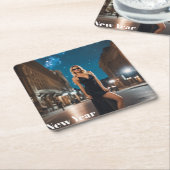 新年 スクエアペーパーコースター (アングル)