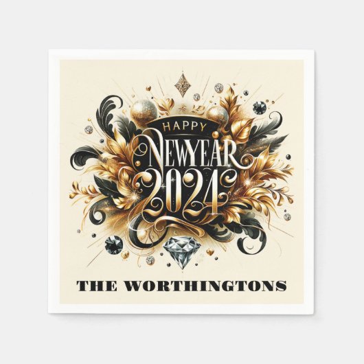 新年 スタンダードカクテルナプキン (正面)