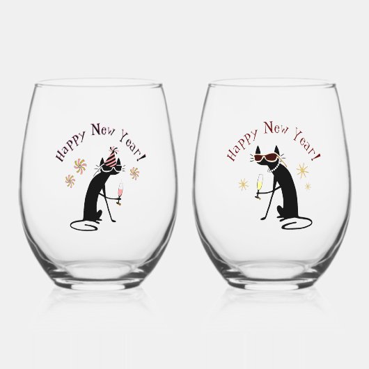 新年 ステムなしワイングラス (正面)