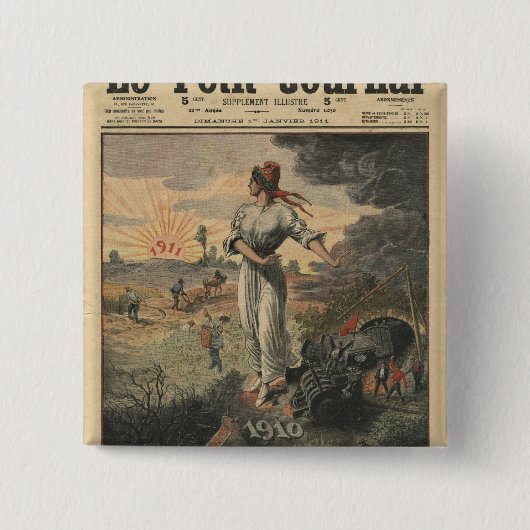 新年、フランスはよりよい日を望みます 缶バッジ (正面)