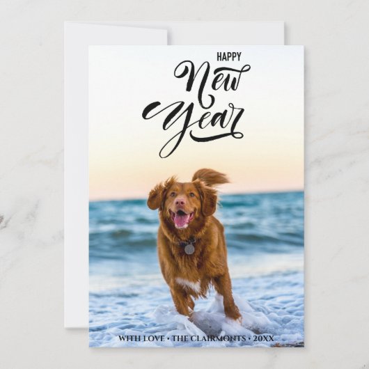 新年 |ミニマルモダンリストフォト シーズンカード (正面)