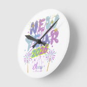 新年 ラウンド壁時計 (傾斜)