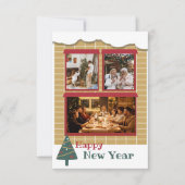 新年 |写真モダンコラージュのクリスマスカード (正面)