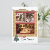 新年 |写真モダンコラージュのクリスマスカード (スタンド正面)