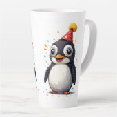 新年, 愛, 鳥, ペンギン カフェラテマグ (右アングル)