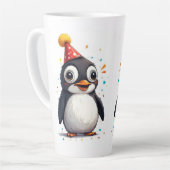新年, 愛, 鳥, ペンギン カフェラテマグ (左アングル)