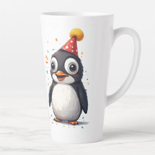 新年, 愛, 鳥, ペンギン カフェラテマグ (右)