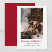 新年、新しいスタート。お馴染みの顔たち。,クリスマス フォト カード (正面/裏面)