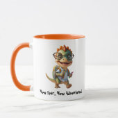 新年、新しい冒険！新学期デザイン マグカップ (左)