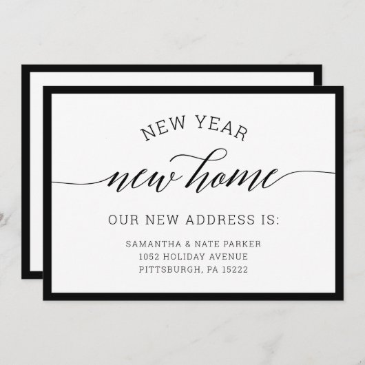 新年|新しい引っ越し案内 招待状 (正面/裏面)