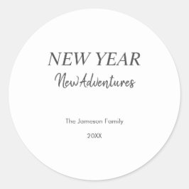 新年 新たな冒険 | ホワイト ホリデー ラウンドシール