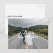 新年 新たな冒険 | 新婚フォト ホリデー ポストカード (正面/裏面)