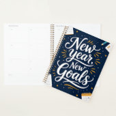 新年,新ゴール – ブラシやる気を起こさせるレタリング プランナー手帳 (ディスプレー)