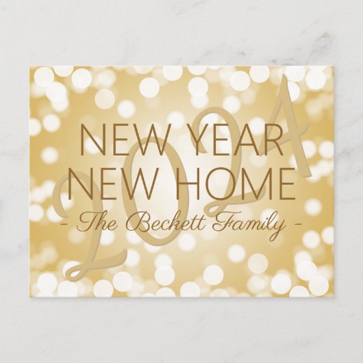 新年，新家の休日の引越しのお知らせ 案内ポストカード (正面)