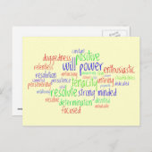 新年、積極性のやる気を起こさせるな単語 シーズンポストカード (正面/裏面)