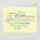 新年、積極性のやる気を起こさせるな単語 シーズンポストカード (正面)