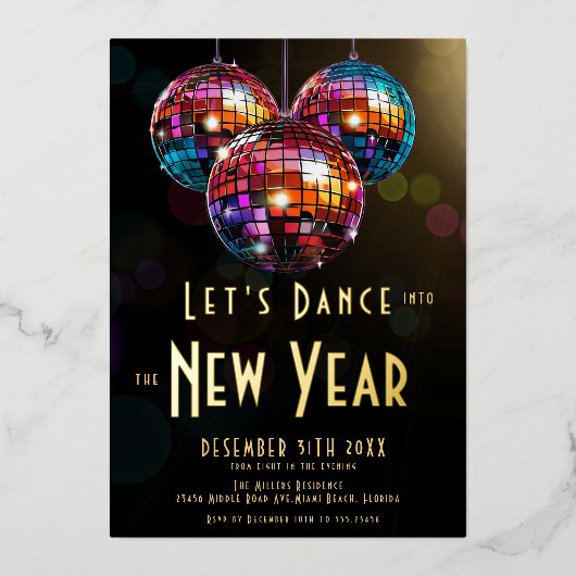 新年 箔招待状 (正面)