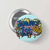 新年 缶バッジ (正面&裏面)