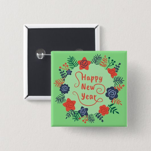 新年 缶バッジ (正面&裏面)