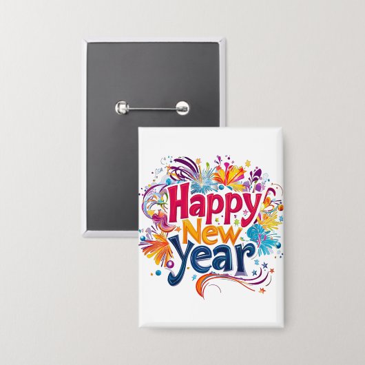 新年 缶バッジ (正面/裏面)