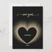  新年 |金ゴールド黒|グリッター点 |フォトカード シーズンカード (裏面)