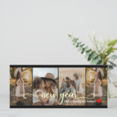 新年 |金ゴールド黒 | 4枚のフォトカード (スタンド正面)