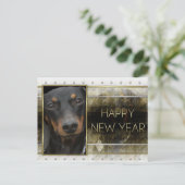 新年-金優雅-ダックスフントWinston シーズンポストカード (スタンド正面)