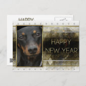 新年-金優雅-ダックスフントWinston シーズンポストカード (正面/裏面)