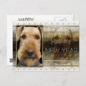 新年-金優雅- Airedale シーズンポストカード (正面/裏面)