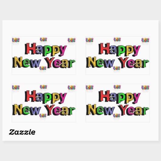 新年 長方形シール (シート)