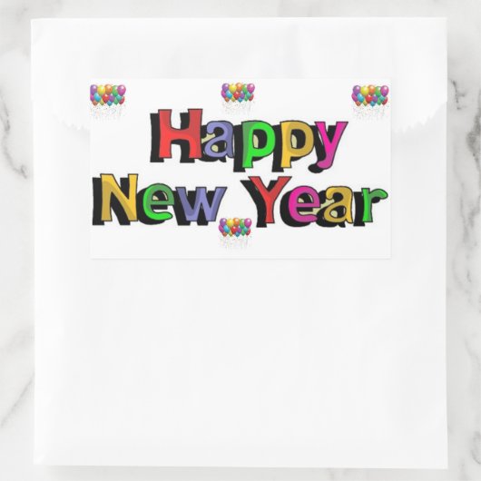 新年 長方形シール (バッグ)