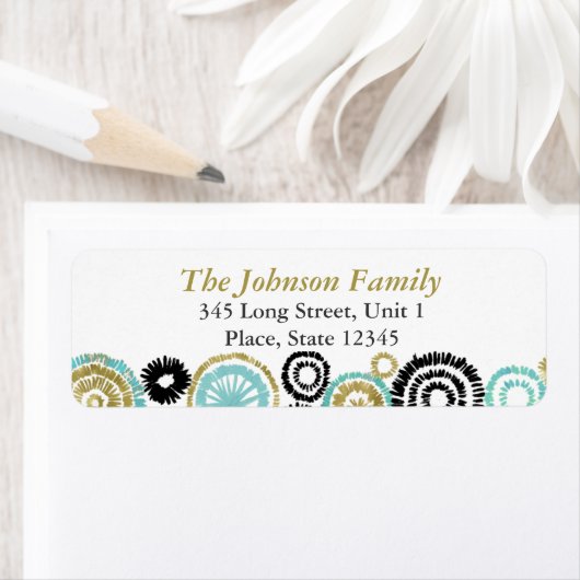 新年 | Fireworks |住所 シール (インサイチュ)