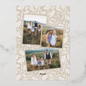 新年Arch Holly Berry 3 Photo Collage 箔シーズンカード (裏面)