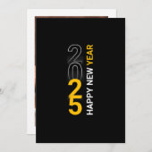 新年EVE挨拶2025白い黄色のカード シーズンカード (正面/裏面)