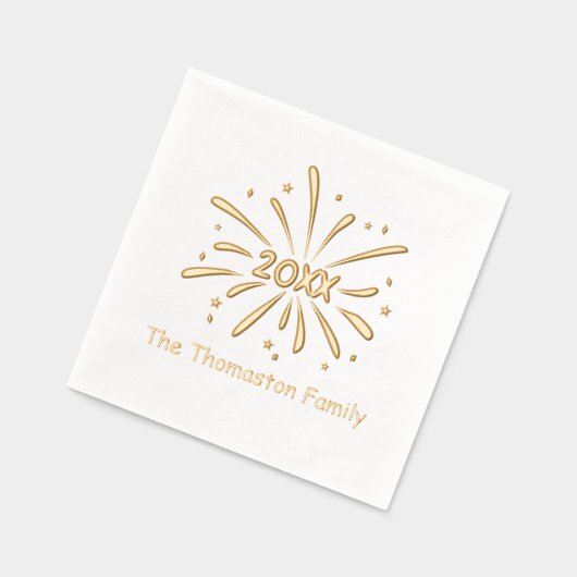 新年Fireworks 20XXファミリー/会社名 箔ナプキン (左)