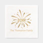 新年Fireworks 20XXファミリー/会社名 箔ナプキン (正面)